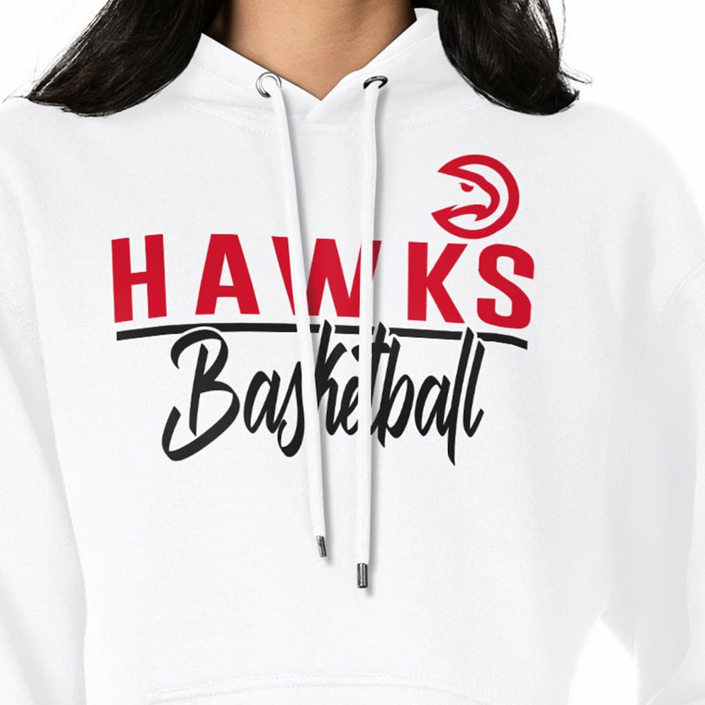 White Atlanta Hawks G-III 4Her by Carl Banks Women's Graphics Fleece Pullover Hoodie | NBA