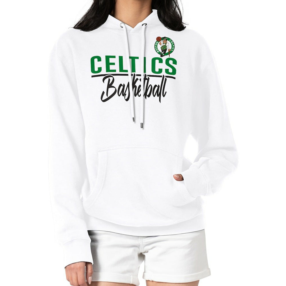 White Boston Celtics G-III 4Her by Carl Banks Women's Graphics Fleece Pullover Hoodie | NBA