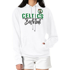 White Boston Celtics G-III 4Her by Carl Banks Women's Graphics Fleece Pullover Hoodie | NBA