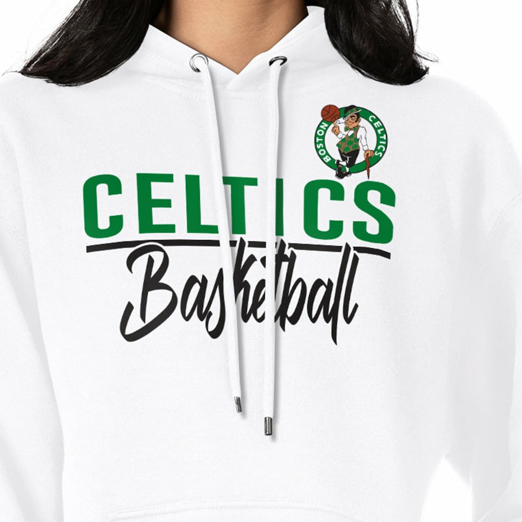 White Boston Celtics G-III 4Her by Carl Banks Women's Graphics Fleece Pullover Hoodie | NBA