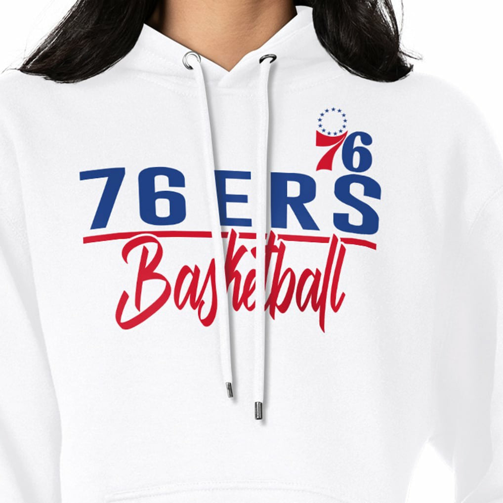 White Philadelphia 76ers G-III 4Her by Carl Banks Women's Graphics Fleece Pullover Hoodie | NBA