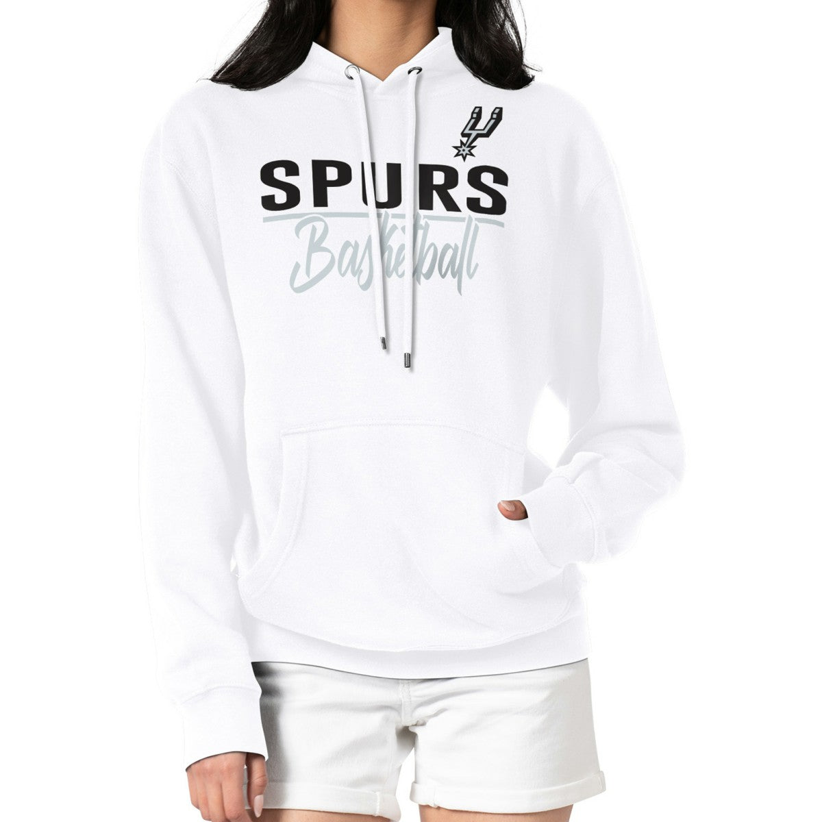 White San Antonio Spurs G-III 4Her by Carl Banks Women's Graphics Fleece Pullover Hoodie | NBA
