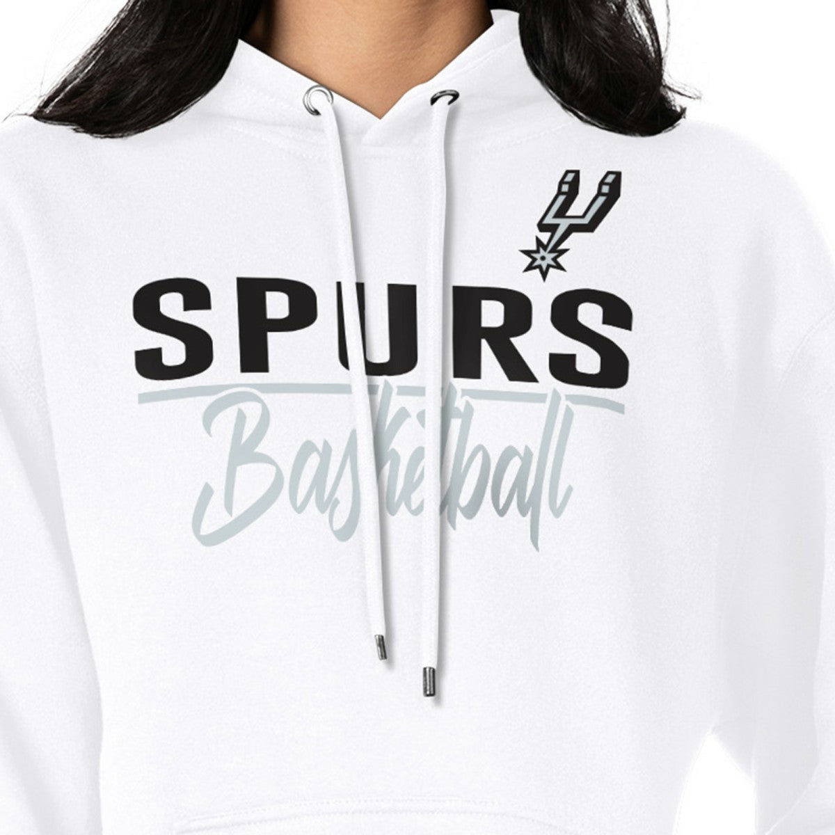 White San Antonio Spurs G-III 4Her by Carl Banks Women's Graphics Fleece Pullover Hoodie | NBA