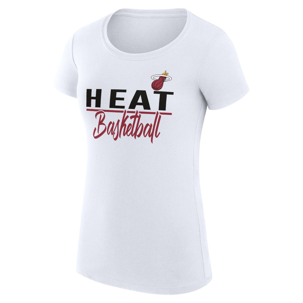 White Miami Heat G-III 4Her by Carl Banks Women's Super-Slim Fit Lightweight Team Sport V-Neck T-Shirt | NBA