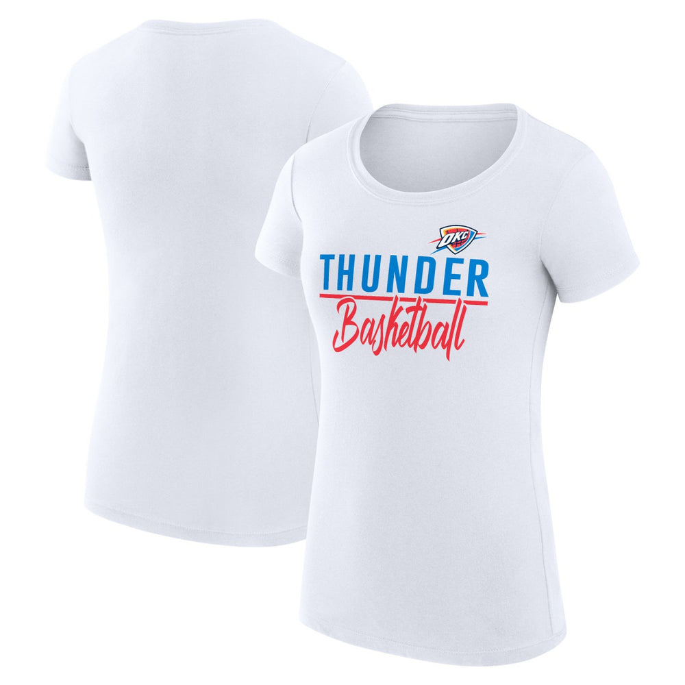 White Oklahoma City Thunder G-III 4Her by Carl Banks Women's Super-Slim Fit Lightweight Team Sport V-Neck T-Shirt | NBA