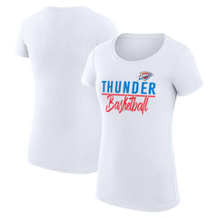 White Oklahoma City Thunder G-III 4Her by Carl Banks Women's Super-Slim Fit Lightweight Team Sport V-Neck T-Shirt | NBA