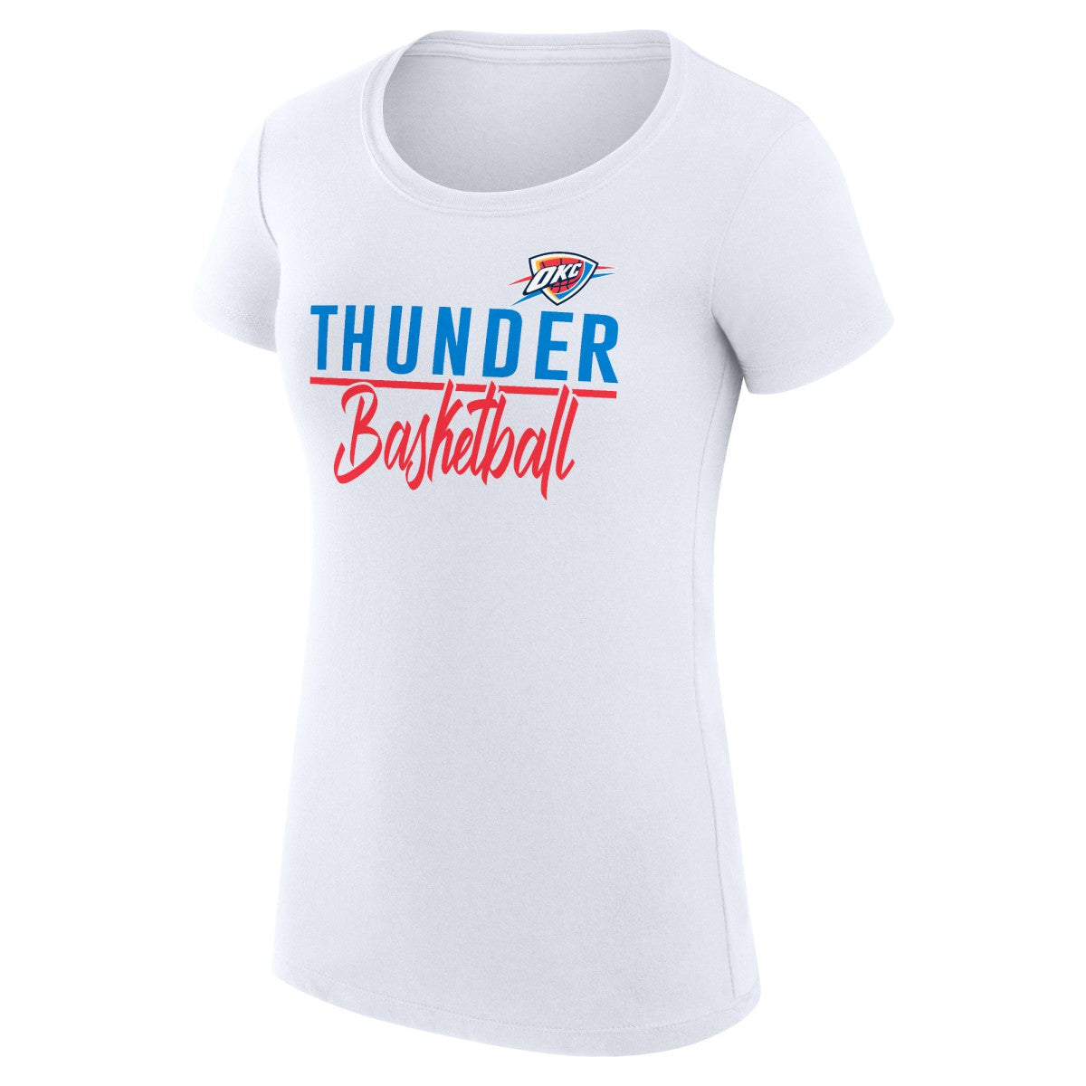 White Oklahoma City Thunder G-III 4Her by Carl Banks Women's Super-Slim Fit Lightweight Team Sport V-Neck T-Shirt | NBA