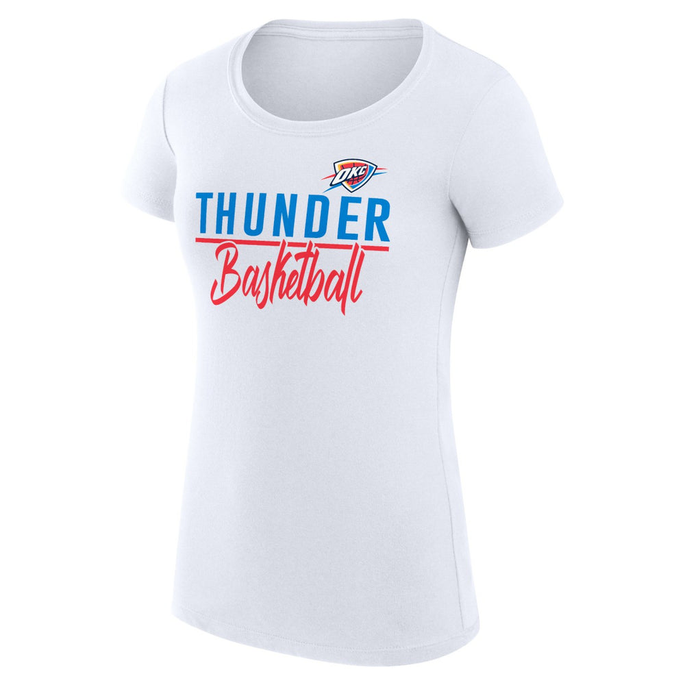 White Oklahoma City Thunder G-III 4Her by Carl Banks Women's Super-Slim Fit Lightweight Team Sport V-Neck T-Shirt | NBA