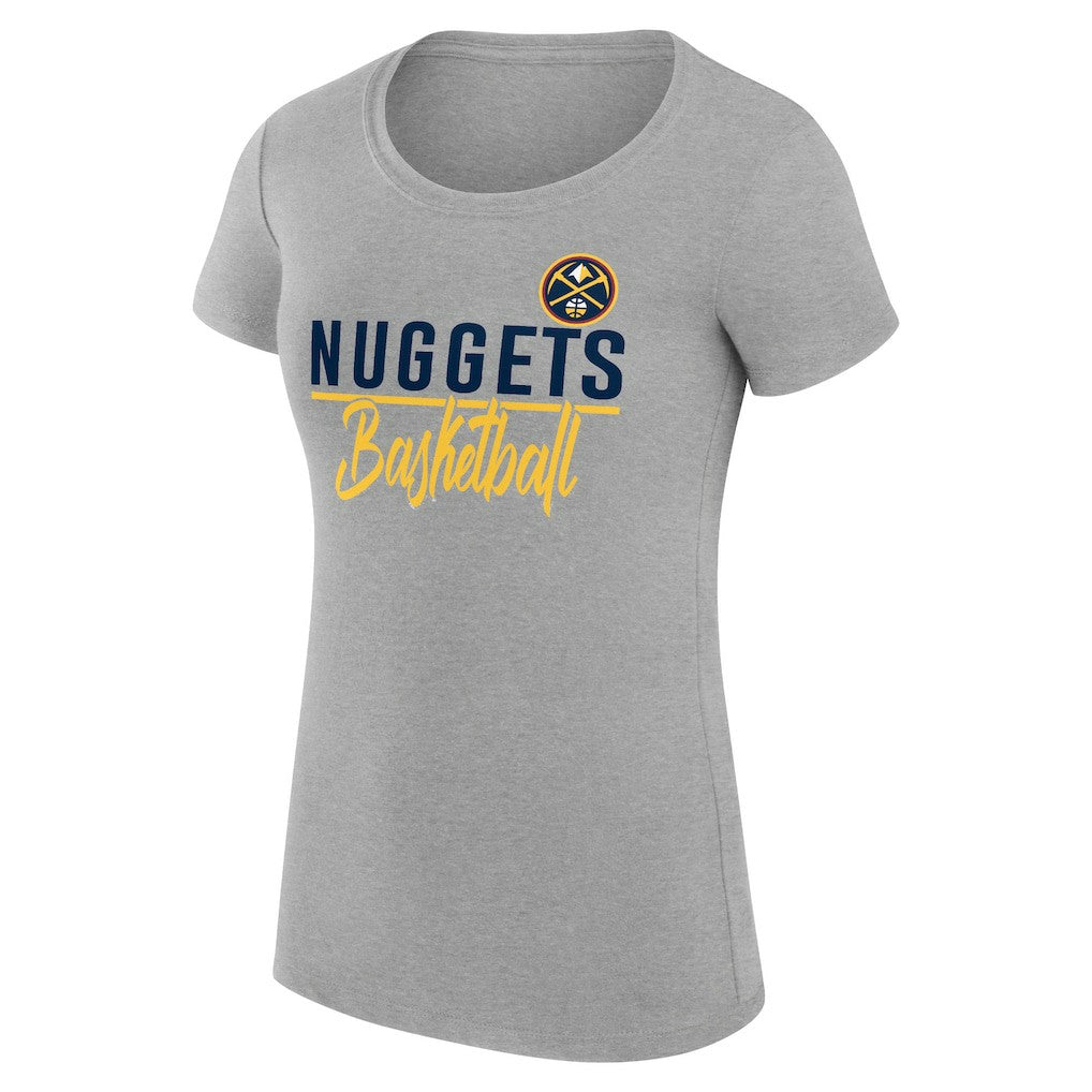 Heather Gray Denver Nuggets G-III 4Her by Carl Banks Women's Super-Slim Fit Lightweight Team Sport V-Neck T-Shirt sale | NBA