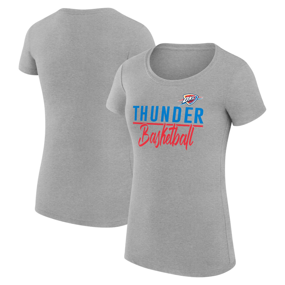 Heather Gray Oklahoma City Thunder G-III 4Her by Carl Banks Women's Super-Slim Fit Lightweight Team Sport V-Neck T-Shirt | NBA