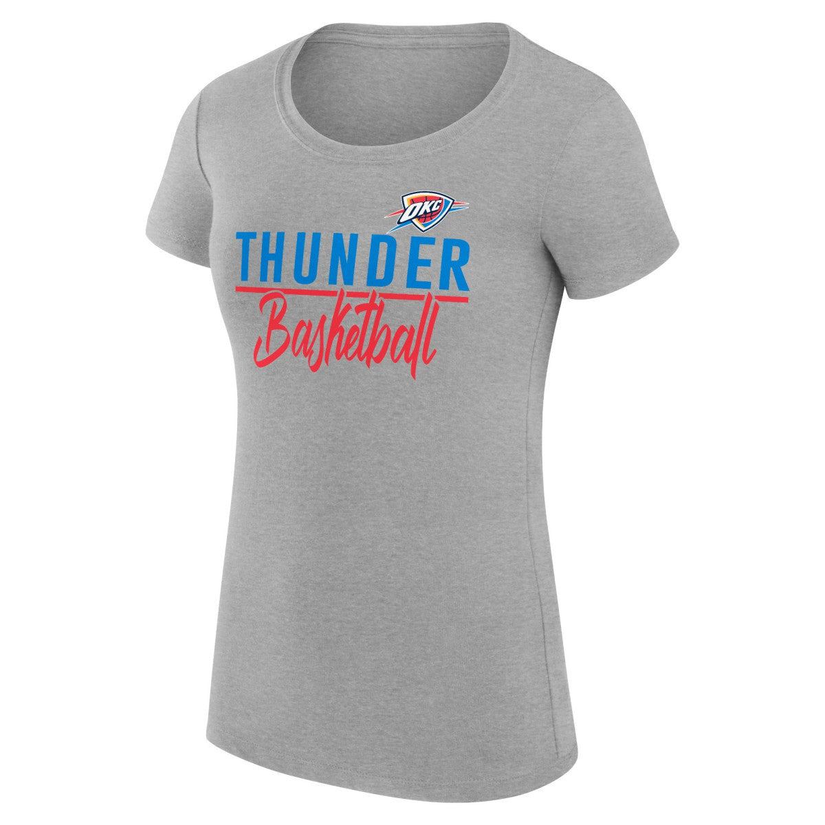 Heather Gray Oklahoma City Thunder G-III 4Her by Carl Banks Women's Super-Slim Fit Lightweight Team Sport V-Neck T-Shirt | NBA