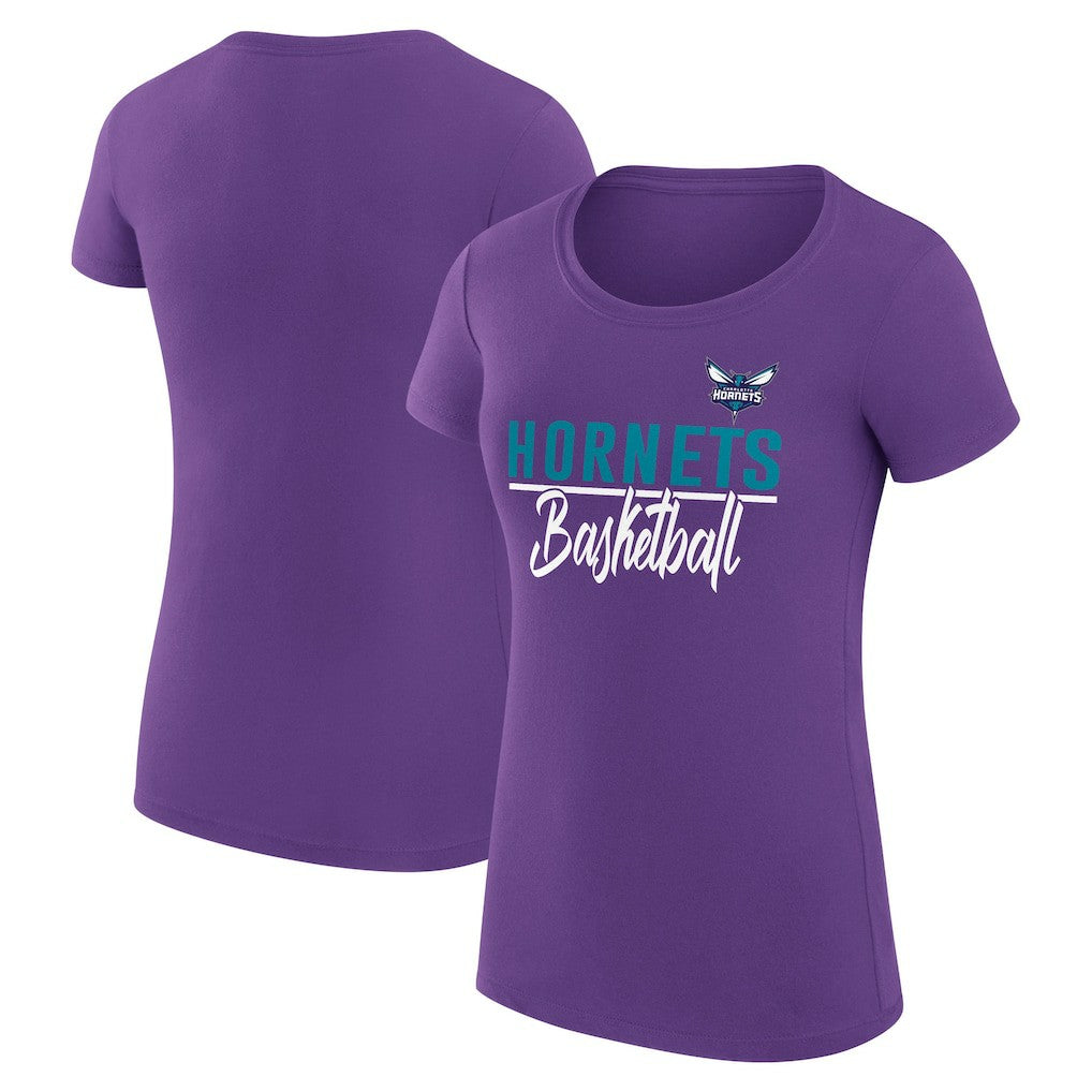 Purple Charlotte Hornets G-III 4Her by Carl Banks Women's Super-Slim Fit Lightweight Team Sport V-Neck T-Shirt | NBA