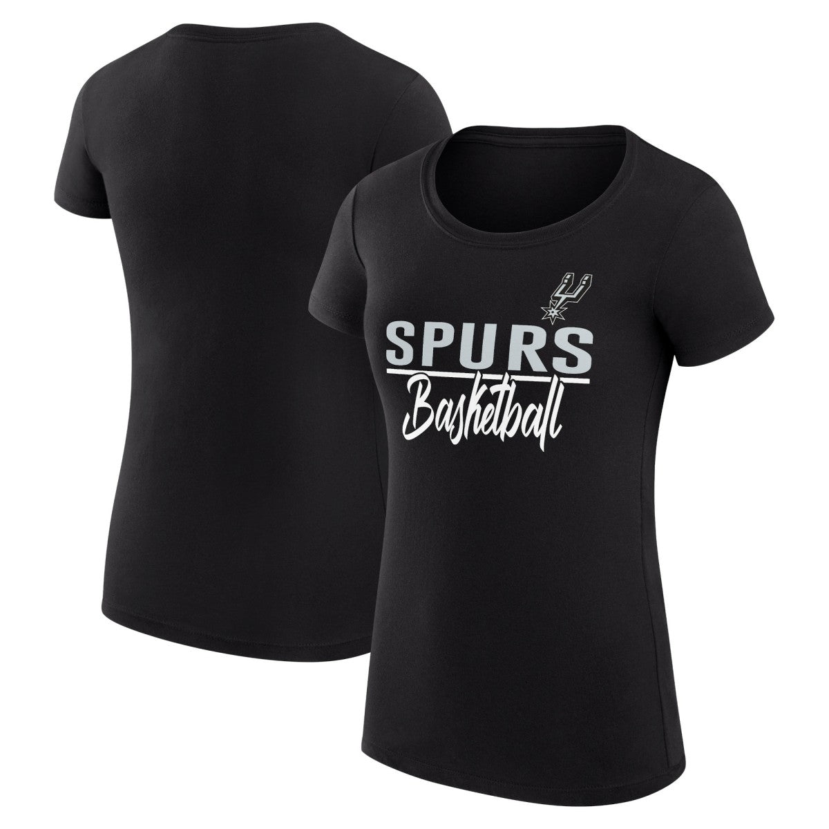 Black San Antonio Spurs G-III 4Her by Carl Banks Women's Super-Slim Fit Lightweight Team Sport V-Neck T-Shirt | NBA
