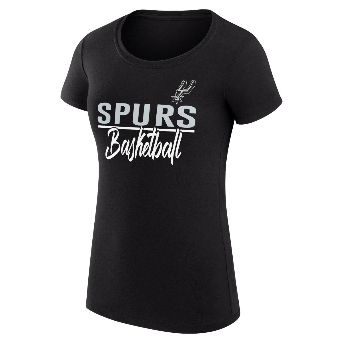 Black San Antonio Spurs G-III 4Her by Carl Banks Women's Super-Slim Fit Lightweight Team Sport V-Neck T-Shirt | NBA