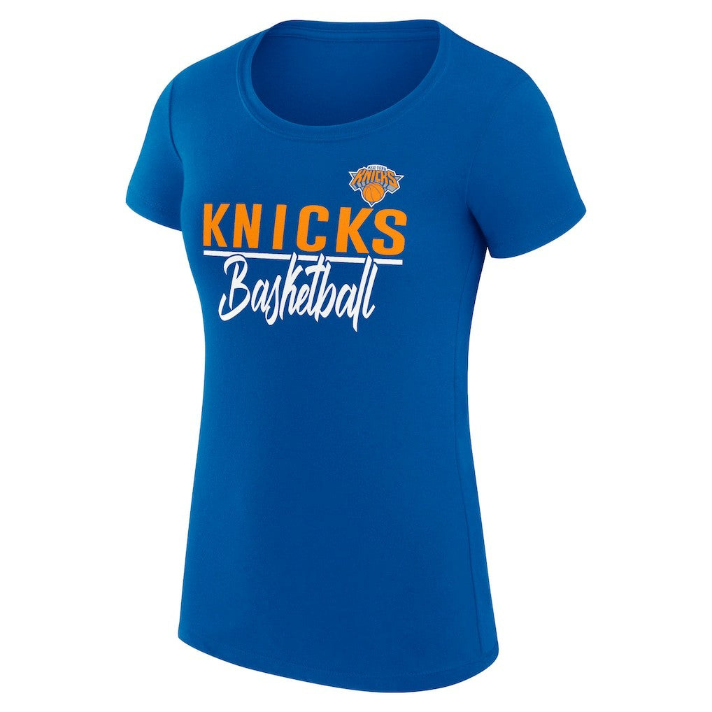 Blue New York Knicks G-III 4Her by Carl Banks Women's Super-Slim Fit Lightweight Team Sport V-Neck T-Shirt | NBA
