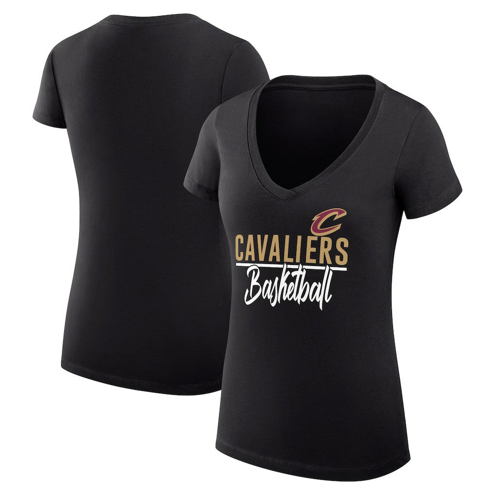 Black Cleveland Cavaliers G-III 4Her by Carl Banks Women's Super-Slim Fit Lightweight Team Sport V-Neck T-Shirt sale | NBA
