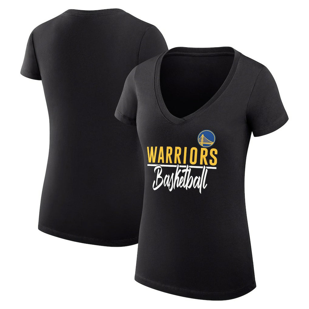 Black Golden State Warriors G-III 4Her by Carl Banks Women's Super-Slim Fit Lightweight Team Sport V-Neck T-Shirt sale | NBA