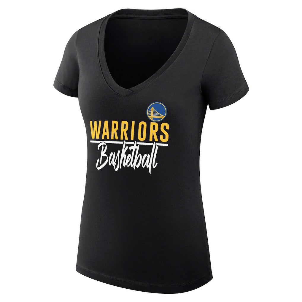 Black Golden State Warriors G-III 4Her by Carl Banks Women's Super-Slim Fit Lightweight Team Sport V-Neck T-Shirt sale | NBA