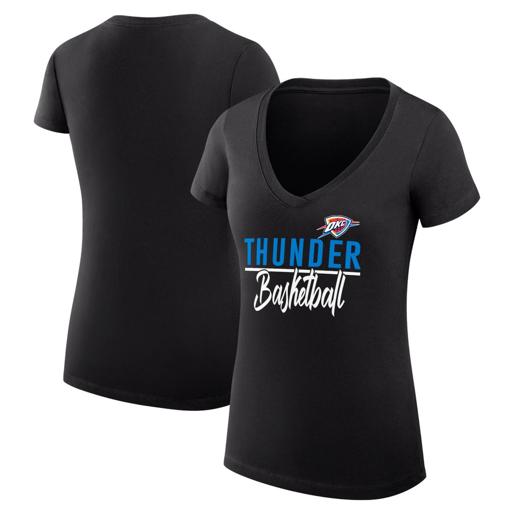 Black Oklahoma City Thunder G-III 4Her by Carl Banks Women's Super-Slim Fit Lightweight Team Sport V-Neck T-Shirt | NBA