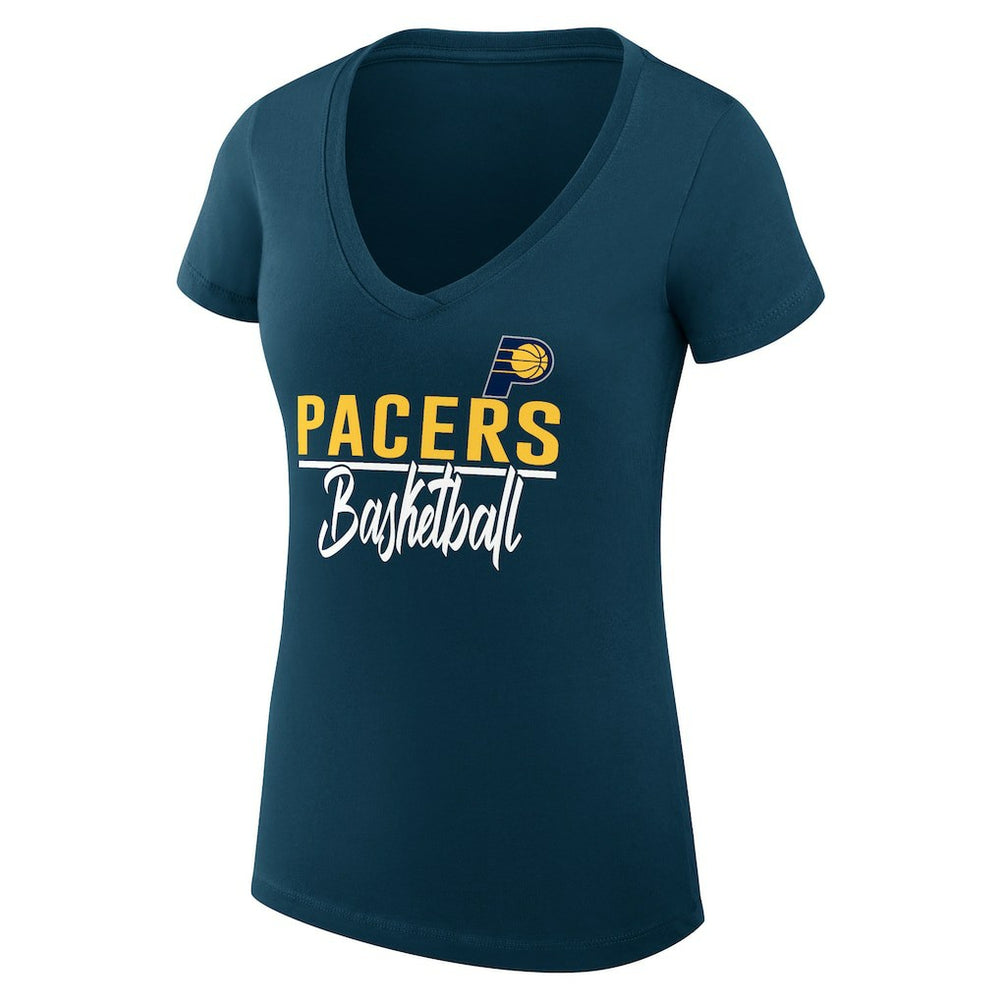Navy Indiana Pacers G-III 4Her by Carl Banks Women's Super-Slim Fit Lightweight Team Sport V-Neck T-Shirt | NBA
