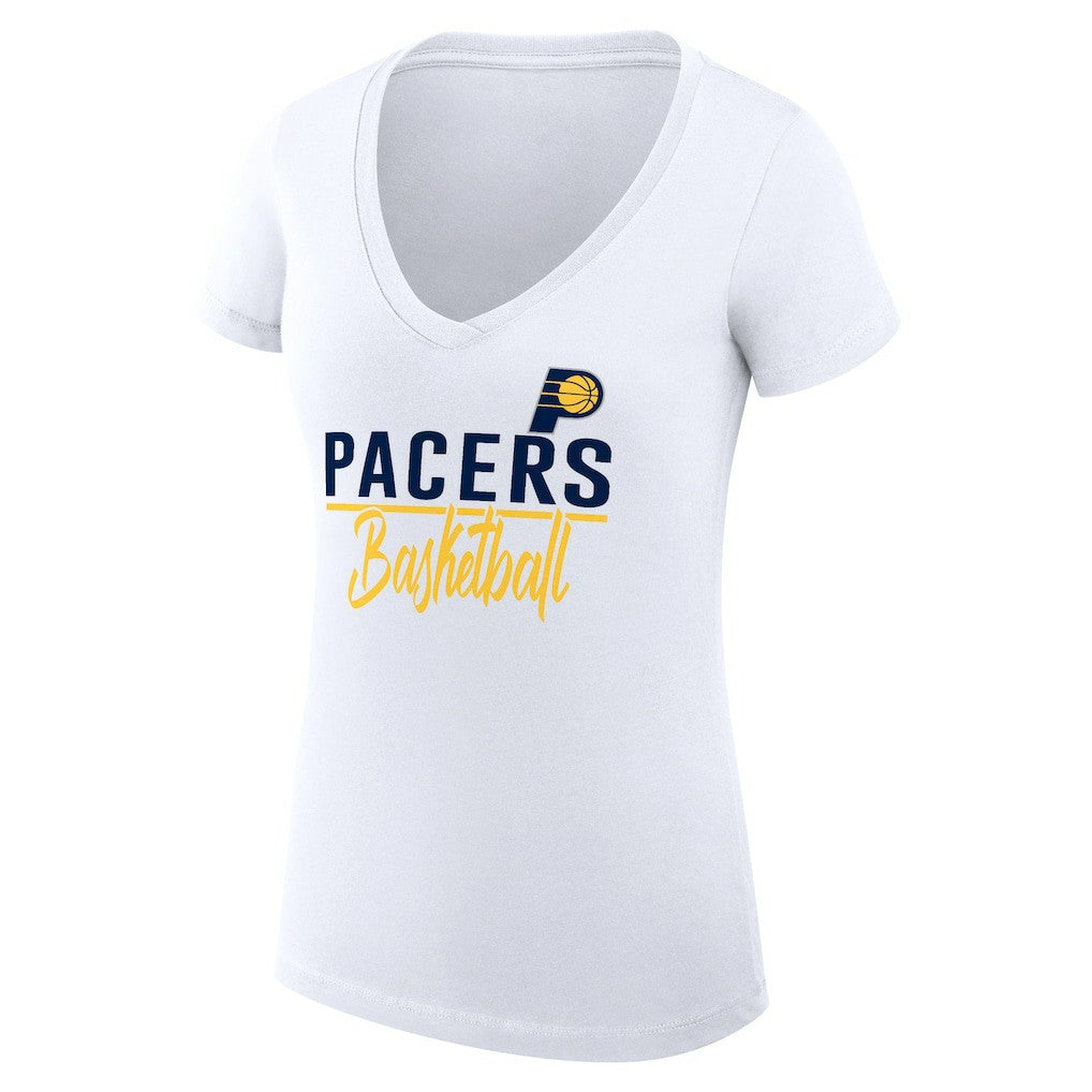 White Indiana Pacers G-III 4Her by Carl Banks Women's Super-Slim Fit Lightweight Team Sport V-Neck T-Shirt | NBA