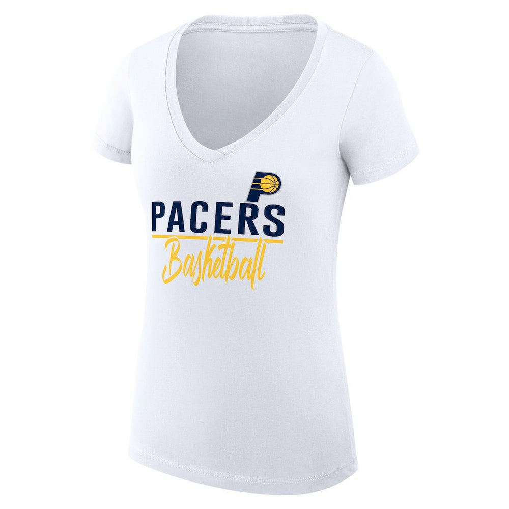 White Indiana Pacers G-III 4Her by Carl Banks Women's Super-Slim Fit Lightweight Team Sport V-Neck T-Shirt | NBA