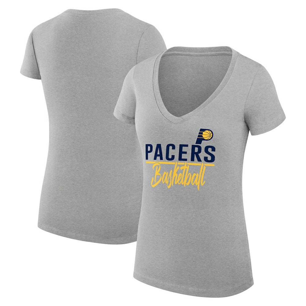 Heather Gray Indiana Pacers G-III 4Her by Carl Banks Women's Super-Slim Fit Lightweight Team Sport V-Neck T-Shirt | NBA