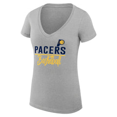 Heather Gray Indiana Pacers G-III 4Her by Carl Banks Women's Super-Slim Fit Lightweight Team Sport V-Neck T-Shirt | NBA