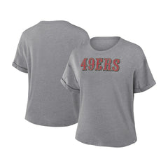 San Francisco 49ers Women's Swing Pass Tri-Blend Boxy T-Shirt | NFL Online