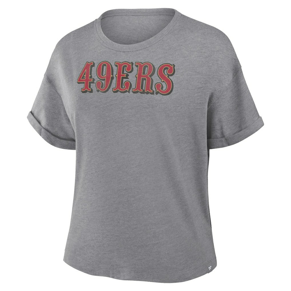 San Francisco 49ers Women's Swing Pass Tri-Blend Boxy T-Shirt | NFL Online