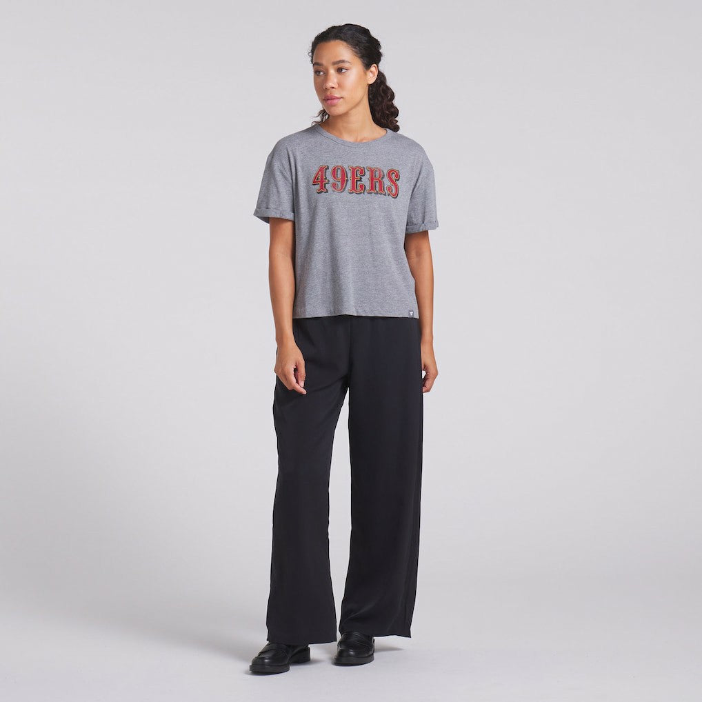 San Francisco 49ers Women's Swing Pass Tri-Blend Boxy T-Shirt | NFL Online