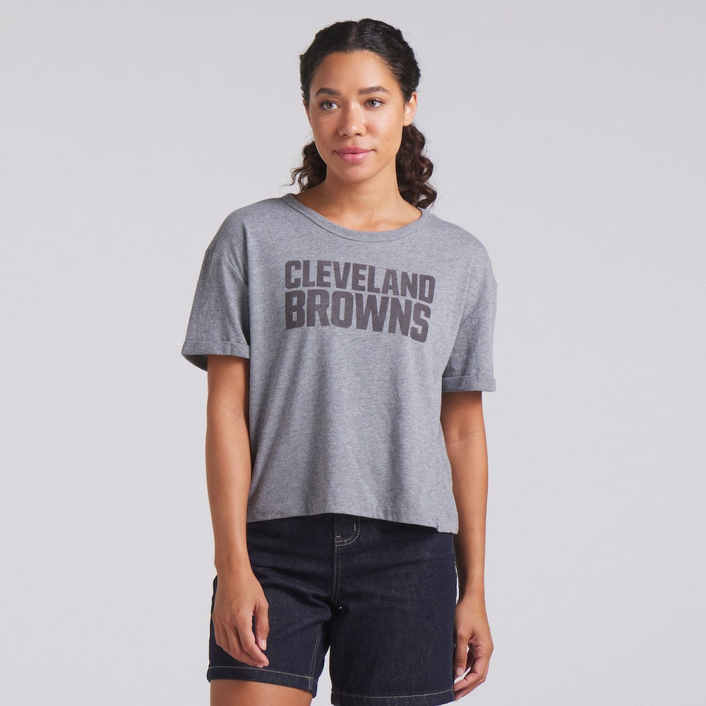 Cleveland Browns Women's Swing Pass Tri-Blend Boxy T-Shirt | NFL New