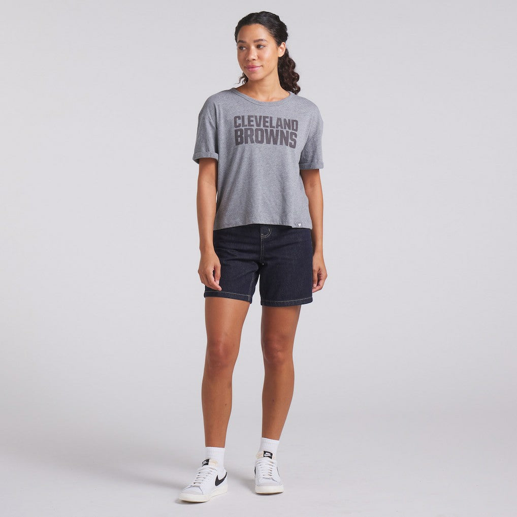 Cleveland Browns Women's Swing Pass Tri-Blend Boxy T-Shirt | NFL New