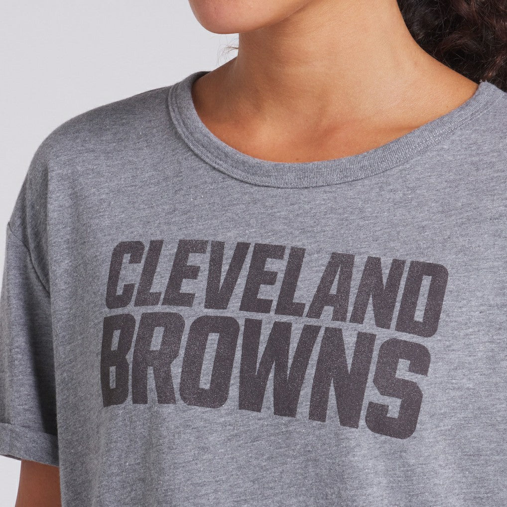 Cleveland Browns Women's Swing Pass Tri-Blend Boxy T-Shirt | NFL New