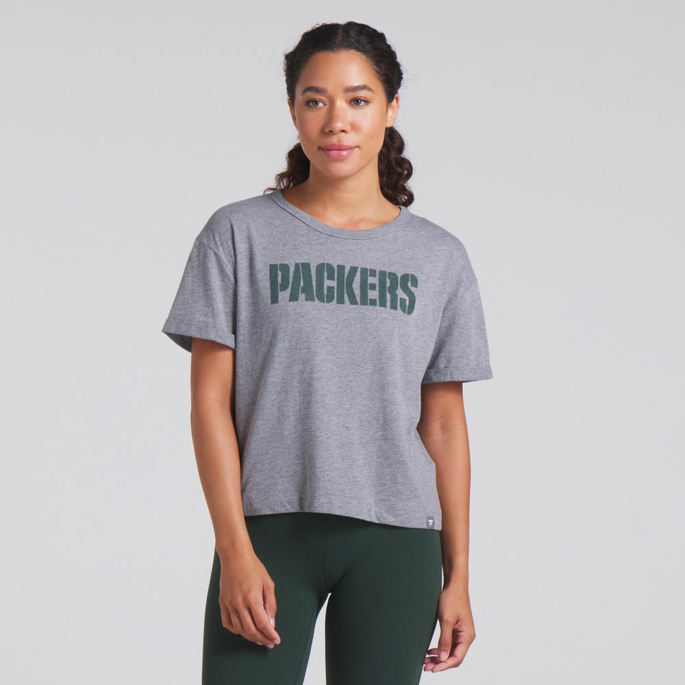 Green Bay Packers Women's Swing Pass Tri-Blend Boxy T-Shirt | NFL Discount