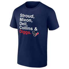 Houston Texans Stroud, Mixon, Dell, Collins & Diggs T-Shirt | NFL New