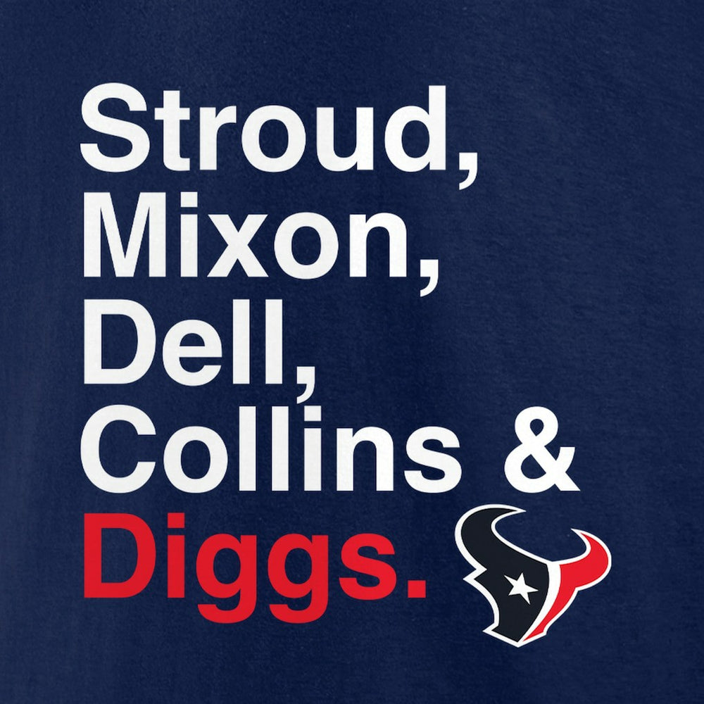 Houston Texans Stroud, Mixon, Dell, Collins & Diggs T-Shirt | NFL New