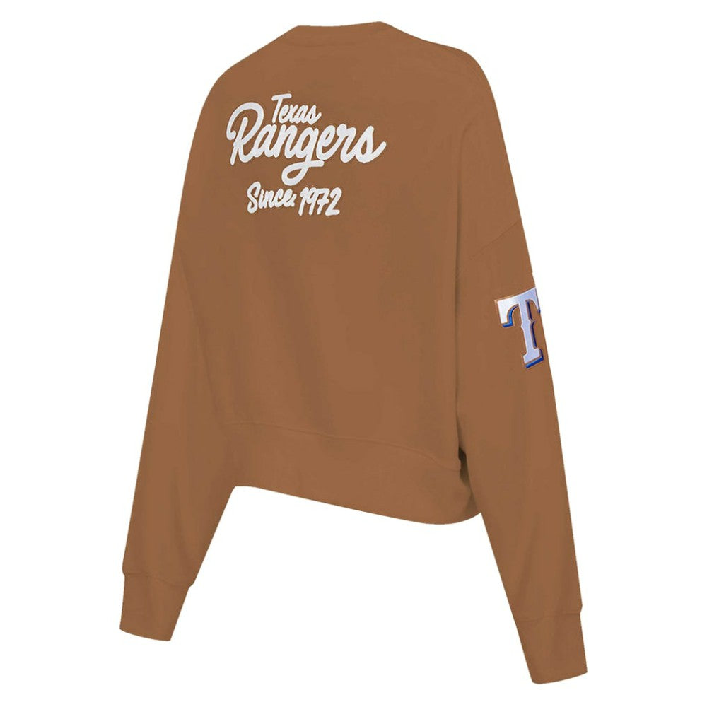 Texas Rangers Pro Standard Women's Paint The City Pullover Cropped Sweatshirt - MLB Pullover