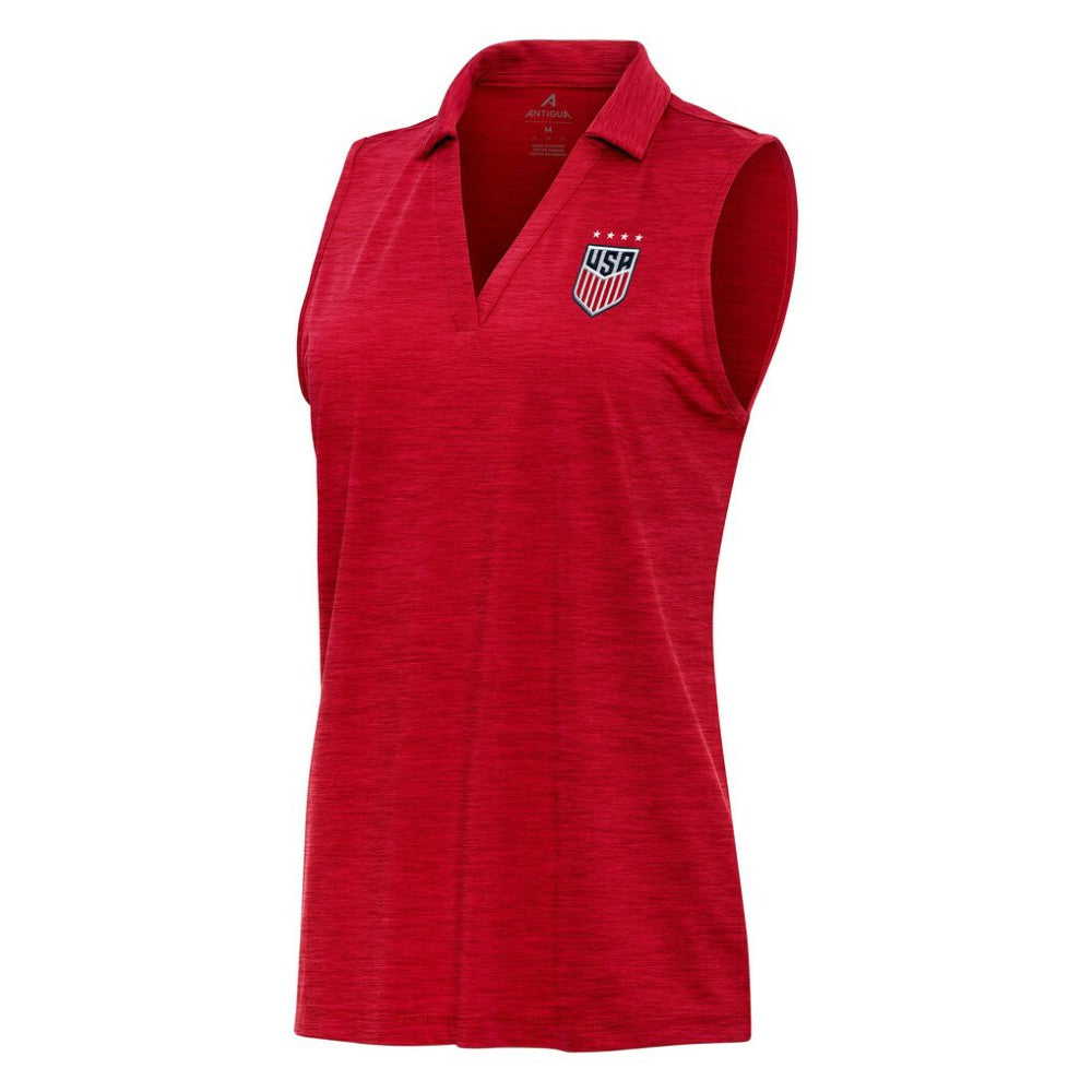 USWNT Antigua Layout Sleeveless V-Neck Polo