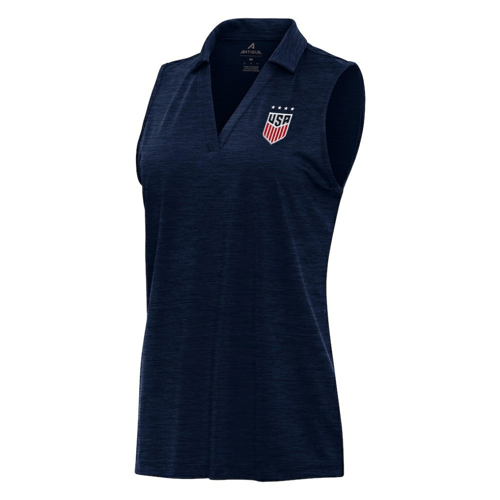 USWNT Antigua Layout Sleeveless V-Neck Polo