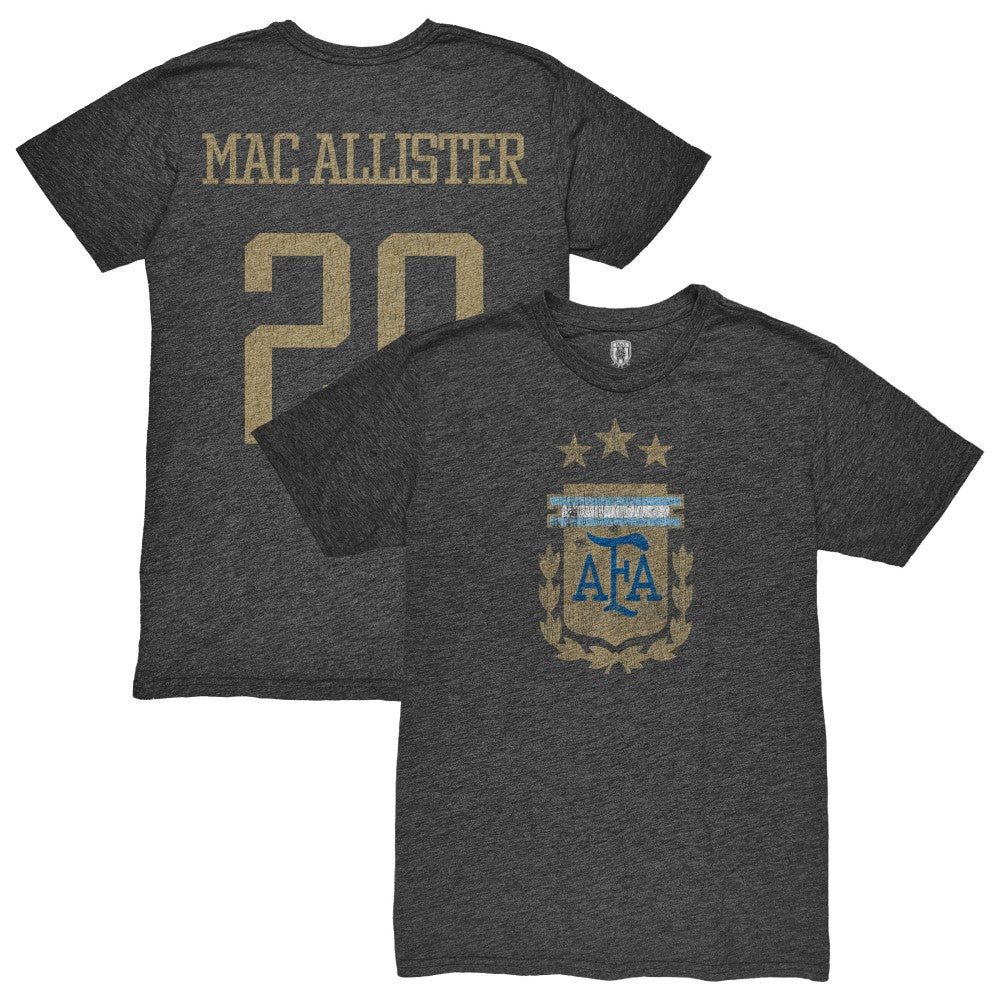 Alexis Mac Allister Argentina National Team 1863FC Player Retro Tri-Blend T-Shirt