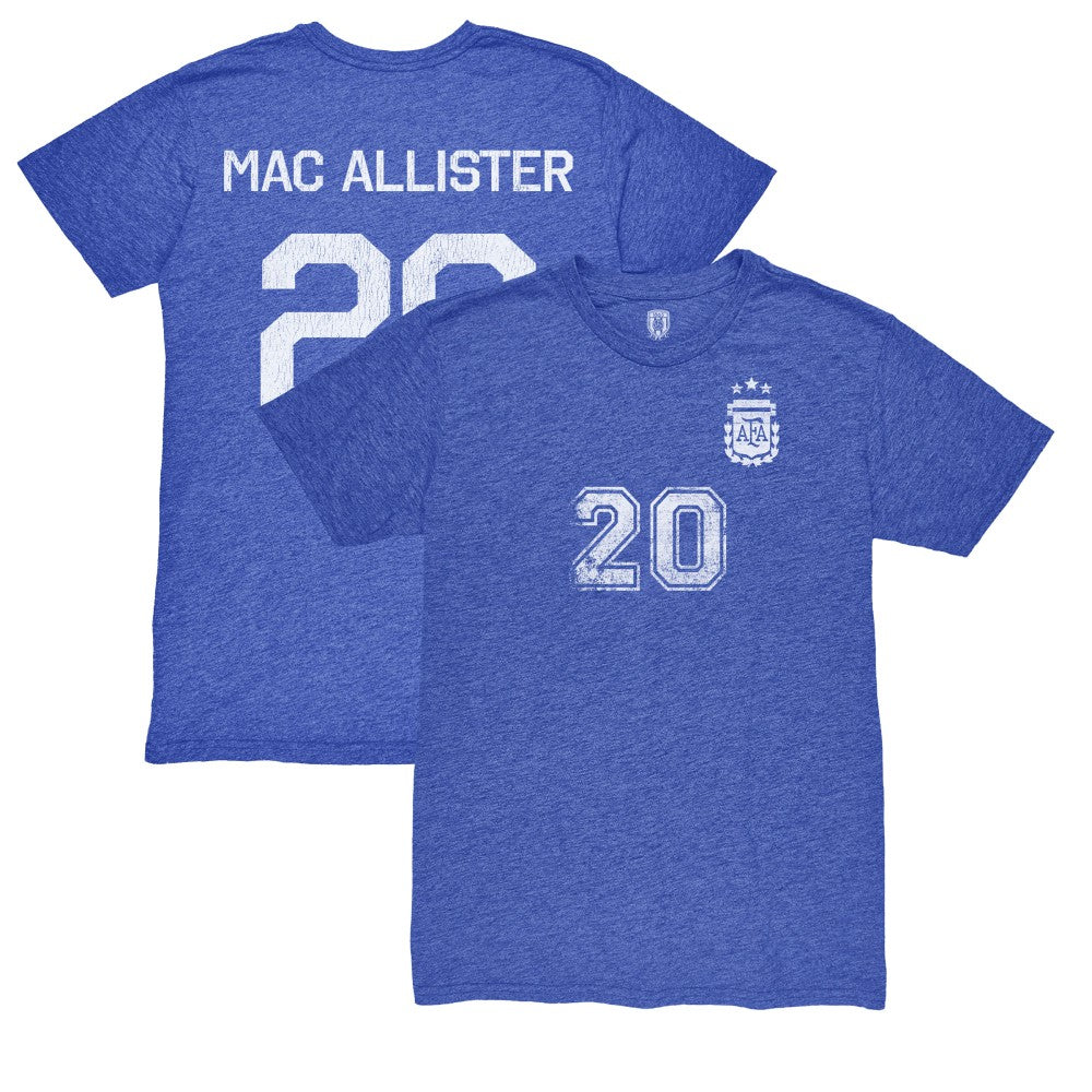 Alexis Mac Allister Argentina National Team 1863FC Retro Name & Number Tri-Blend T-Shirt