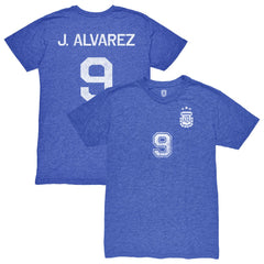 Julián Álvarez Argentina National Team 1863FC Retro Name & Number Tri-Blend T-Shirt