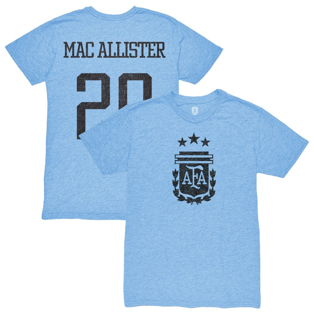Alexis Mac Allister Argentina National Team 1863FC Player Retro Tri-Blend T-Shirt