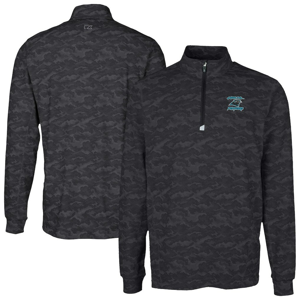 Carolina Panthers Cutter & Buck Traverse Camo Print Stretch DryTec Quarter-Zip Top | NFL New
