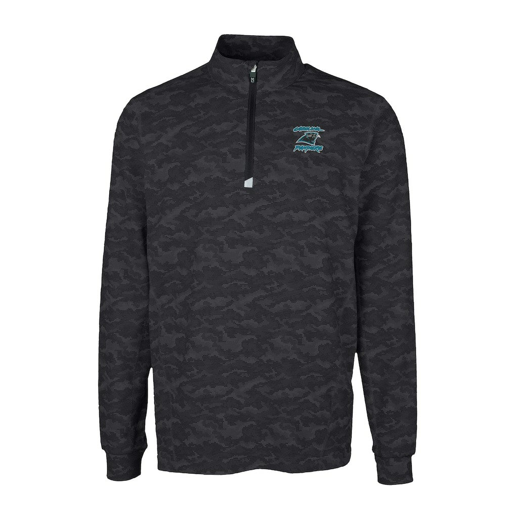 Carolina Panthers Cutter & Buck Traverse Camo Print Stretch DryTec Quarter-Zip Top | NFL New