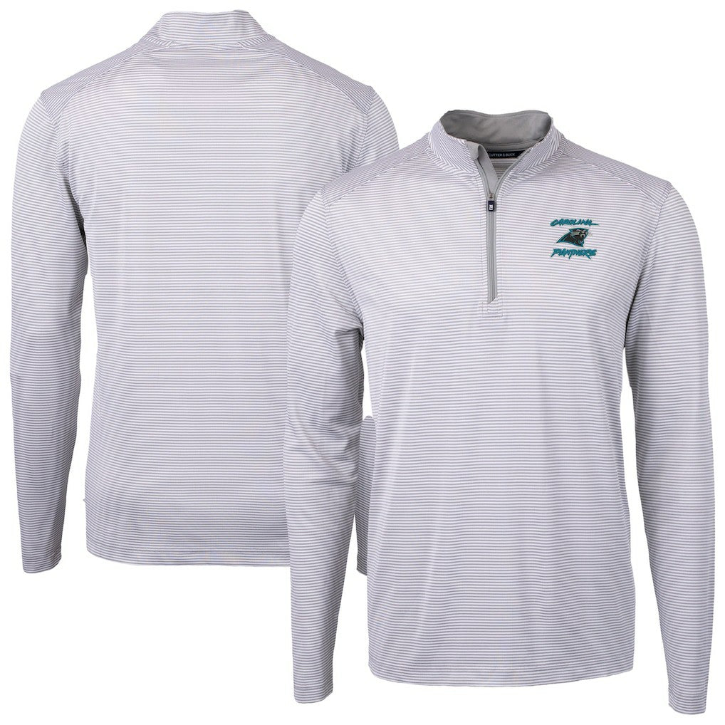 Carolina Panthers Cutter & Buck Virtue Eco Pique Micro Stripe Recycled Quarter-Zip Jacket | NFL Near me