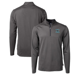 Carolina Panthers Cutter & Buck Virtue Eco Pique Micro Stripe Recycled Quarter-Zip Jacket | NFL Discount