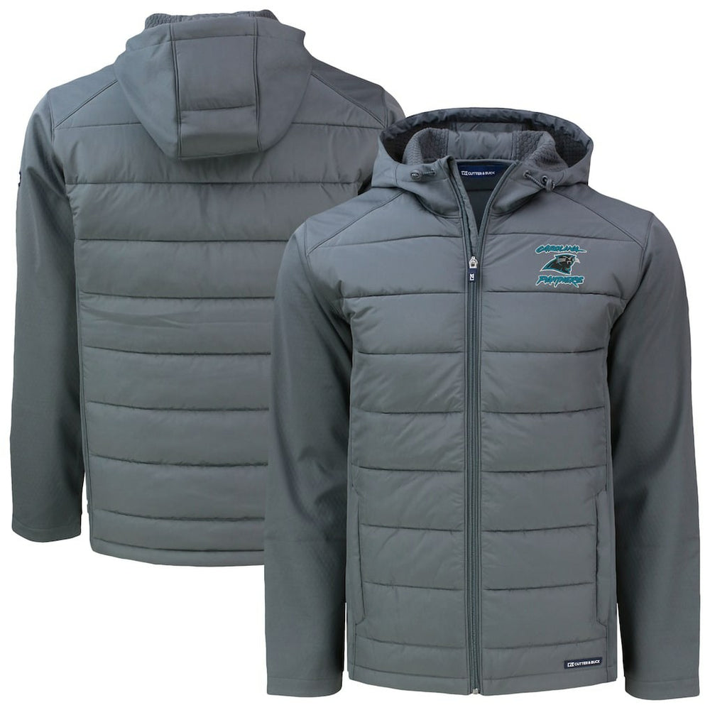 Carolina Panthers Cutter & Buck Evoke Hybrid Eco Softshell Recycled Full-Zip Hoodie Jacket | NFL Hot