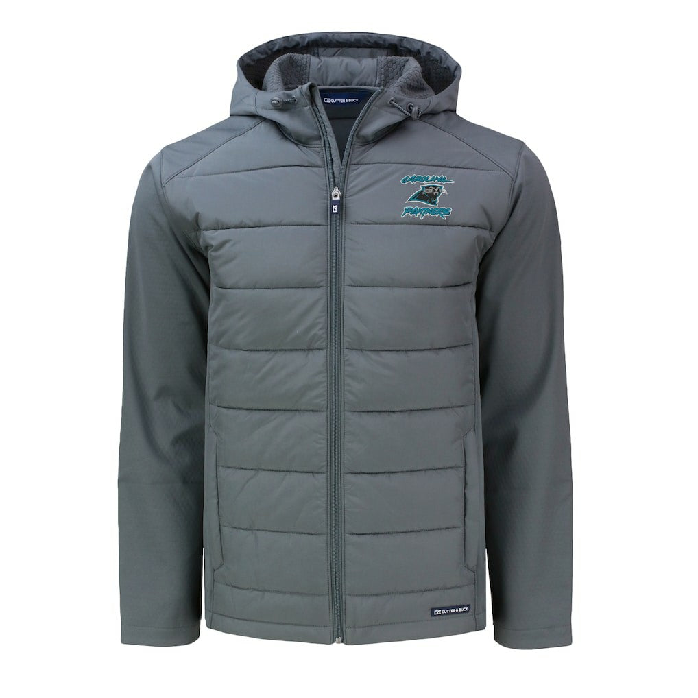 Carolina Panthers Cutter & Buck Evoke Hybrid Eco Softshell Recycled Full-Zip Hoodie Jacket | NFL Hot